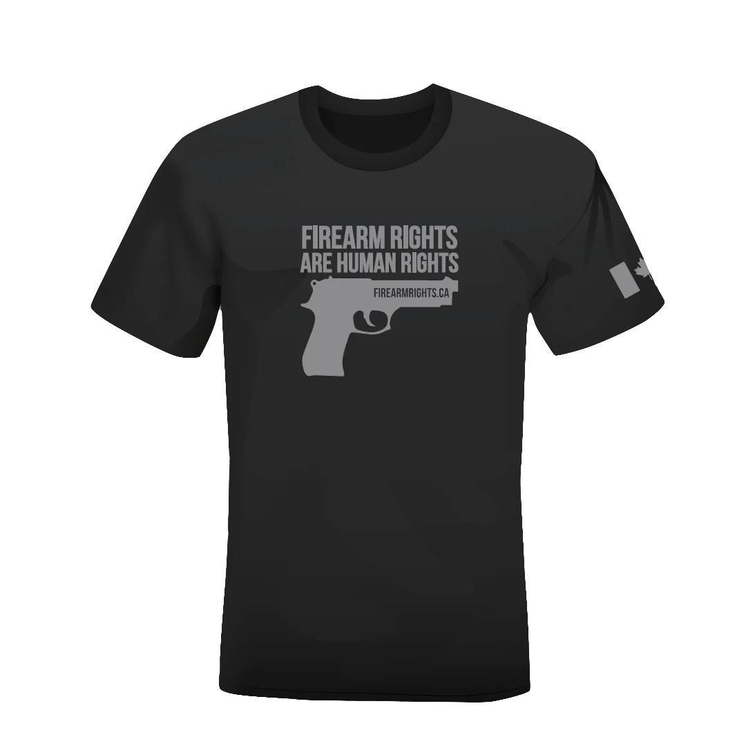 CCFR Human Rights Support T-Shirt - Grey on Grey Handgun