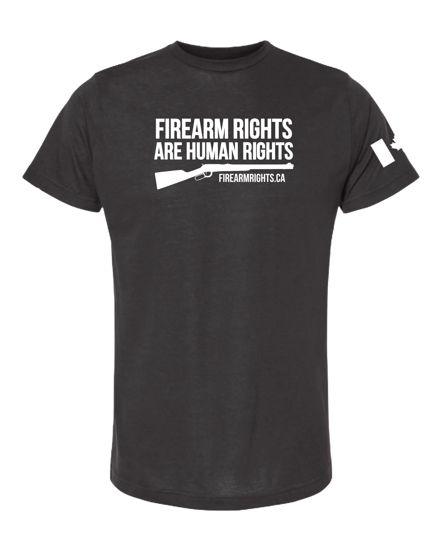 Human Rights Support T-Shirt - White on Black Lever