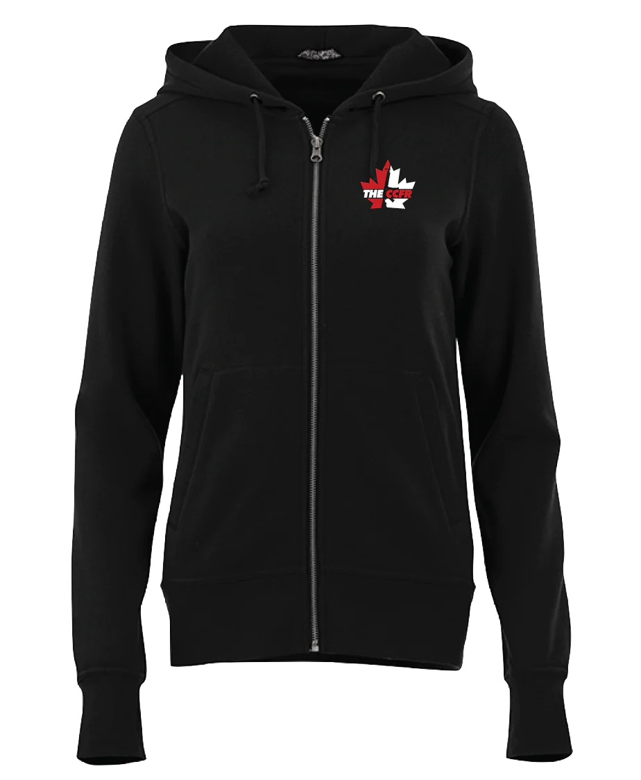 Ladies Black CCFR Logo Full Zip Hoodie