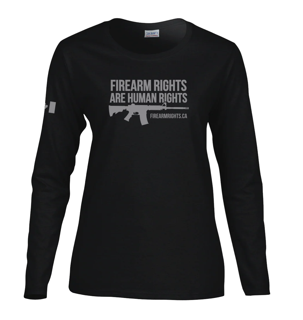 Ladies Grey on Black Human Rights Long Sleeve