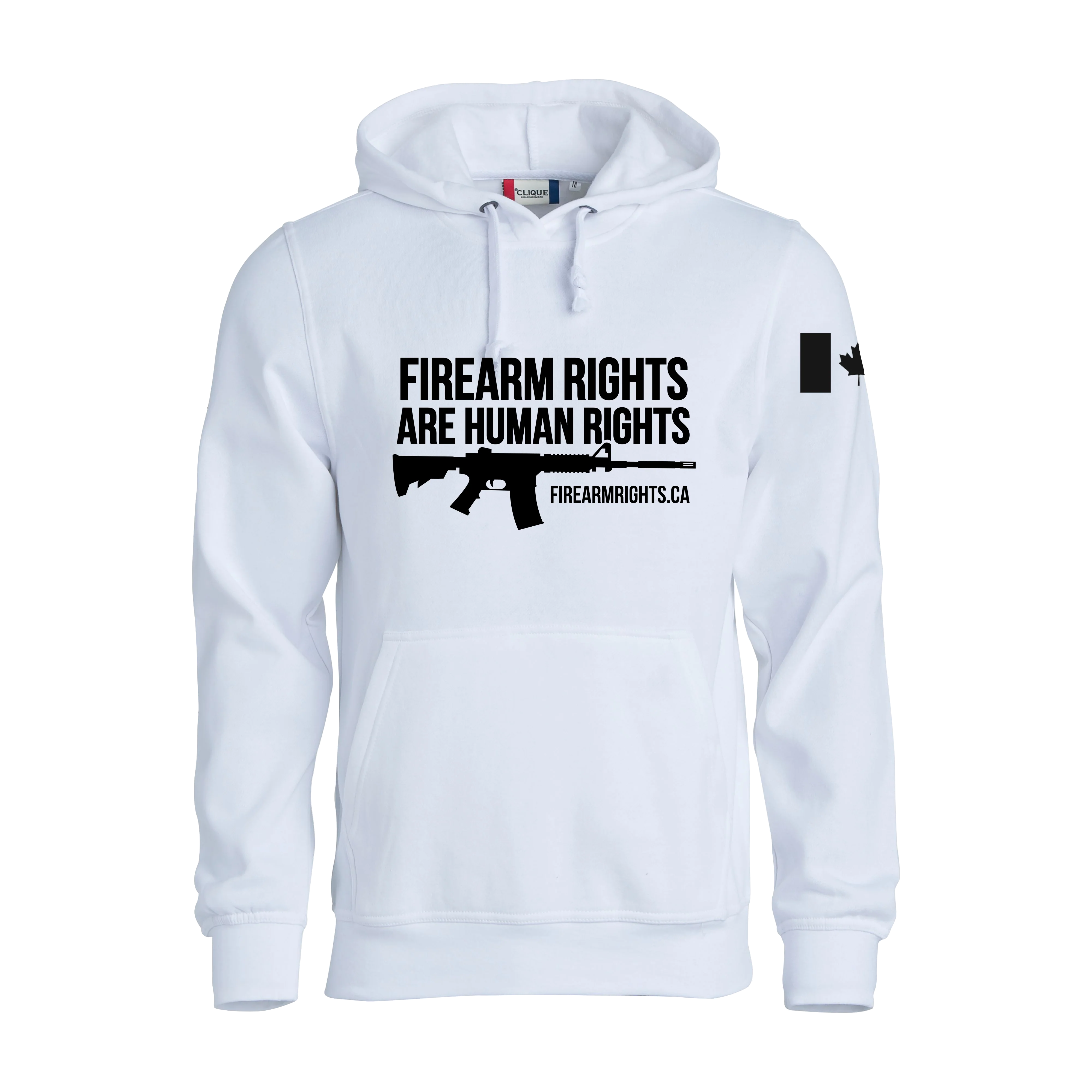 White CCFR Human Rights Hoodie - Image 2